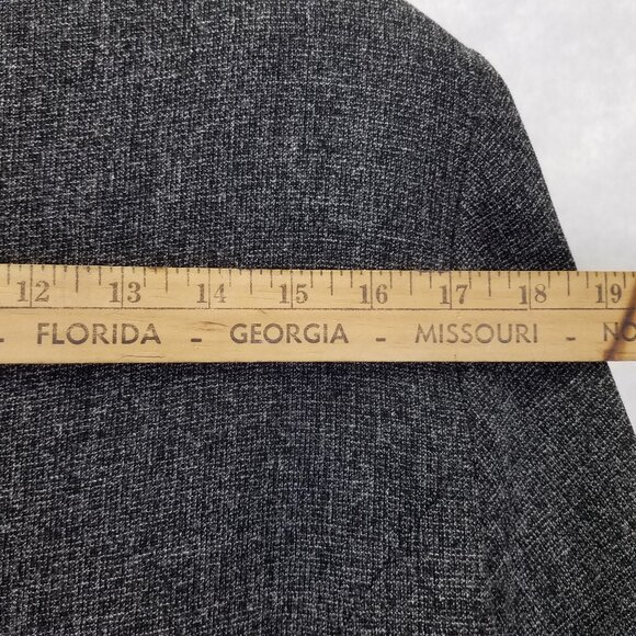 Giorgio Fiorlini Blazer Women's 16 Grey Tweed Black Velvet Collar Equestrian VTG - Picture 15 of 16